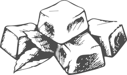 Illustration of cubes of caramel