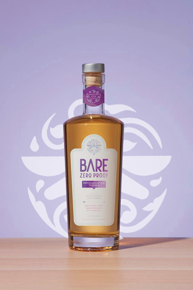 A bottle of BARE ZERO PROOF® Reposado Style Tequila