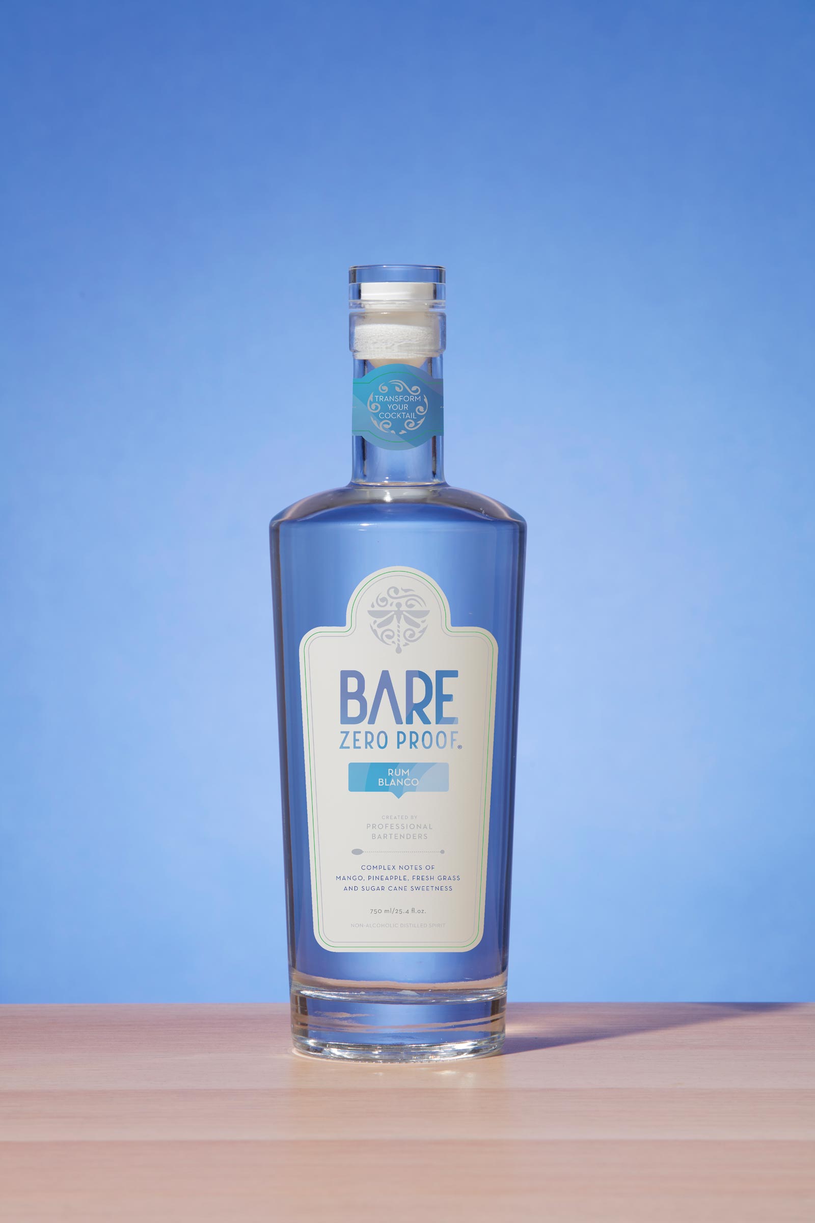 Bottle of BARE ZERO PROOF® Rum Blanco